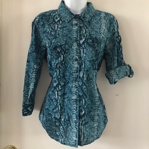 Zac&Rachel Blouse Shirt Snakeskin Print - Picture 1 of 10
